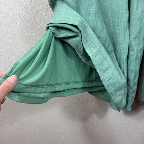 NEW Wonderly Pale Green Linen-Like Wide Leg Pants Size 2XL Summer Chic - Picture 3 of 8